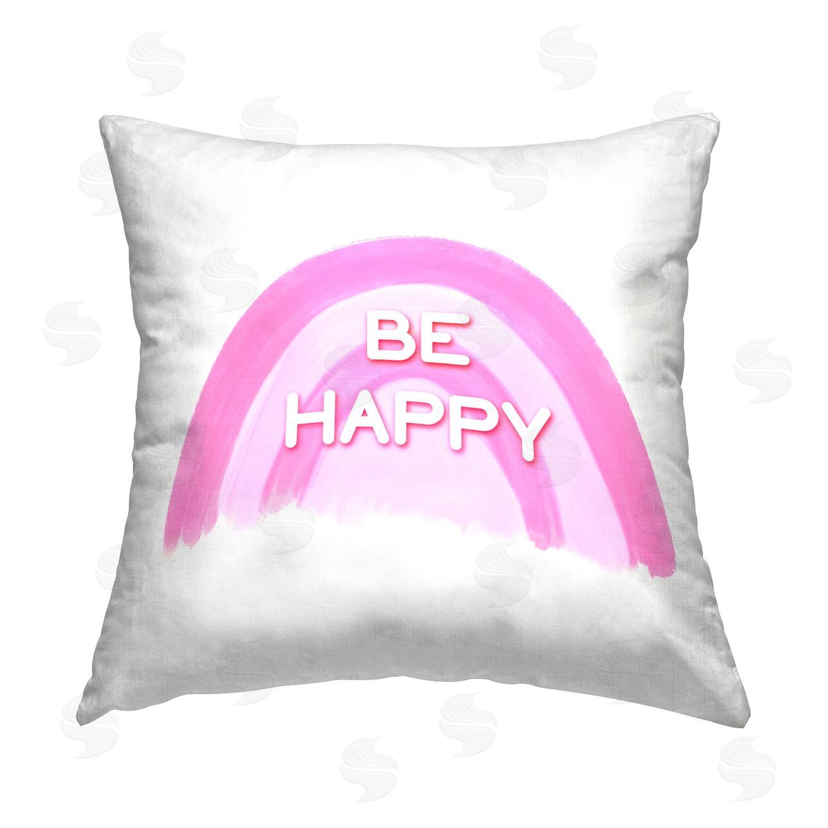 Amber Clarkson Purple Be Happy Printed Plush Polyester Throw Pillow