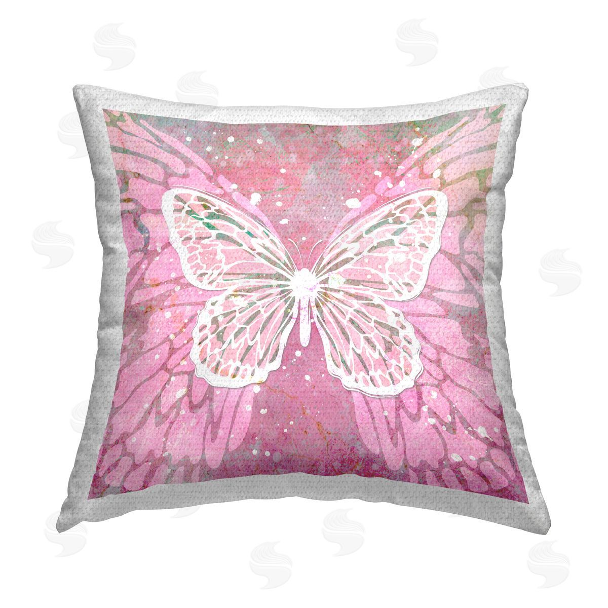 Martina Pavlova Pink Butterfly Wings Outdoor Quick-Dry Polyester Printed Throw Pillow