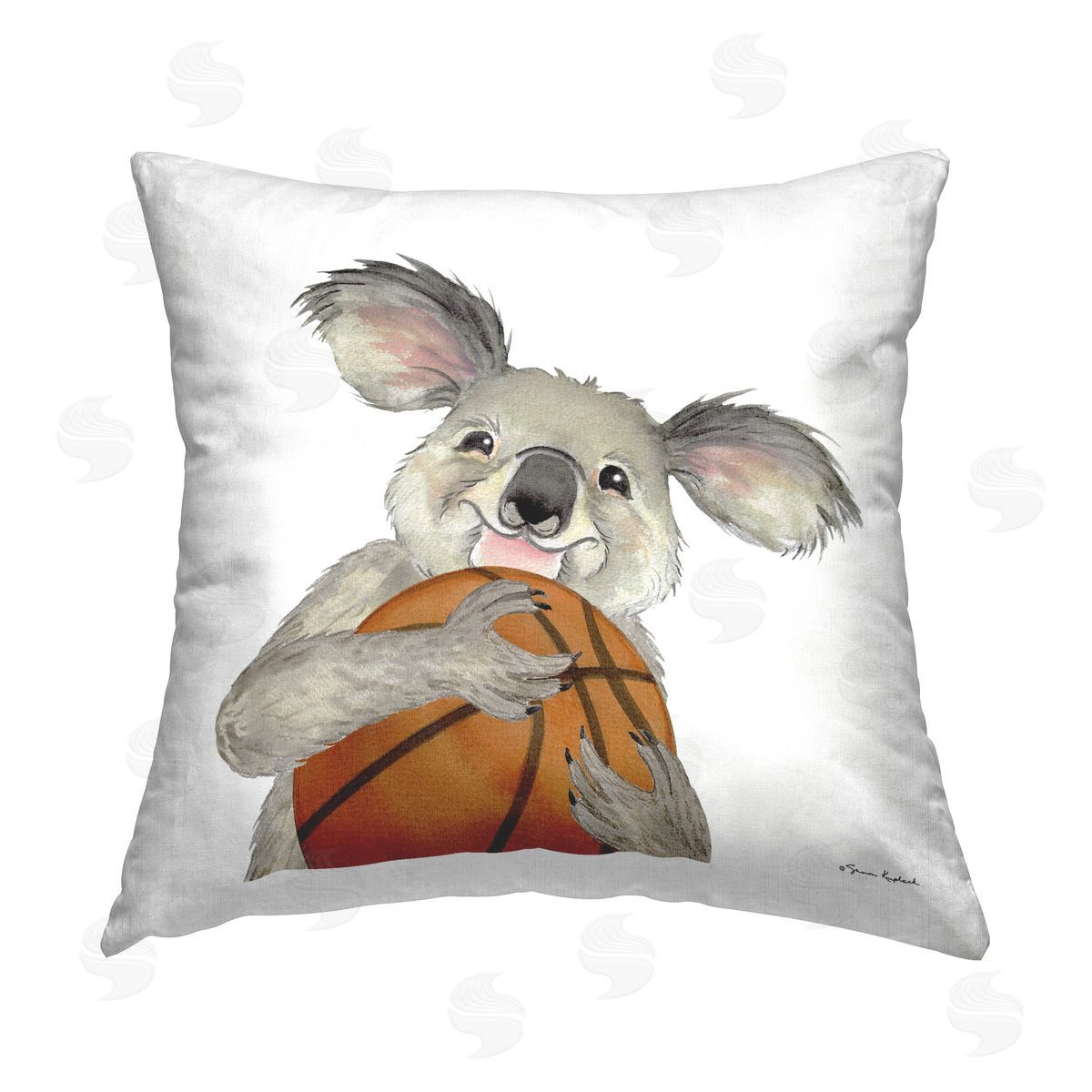 Sharon Kuplack Koala & Basketball Printed Plush Polyester Throw Pillow