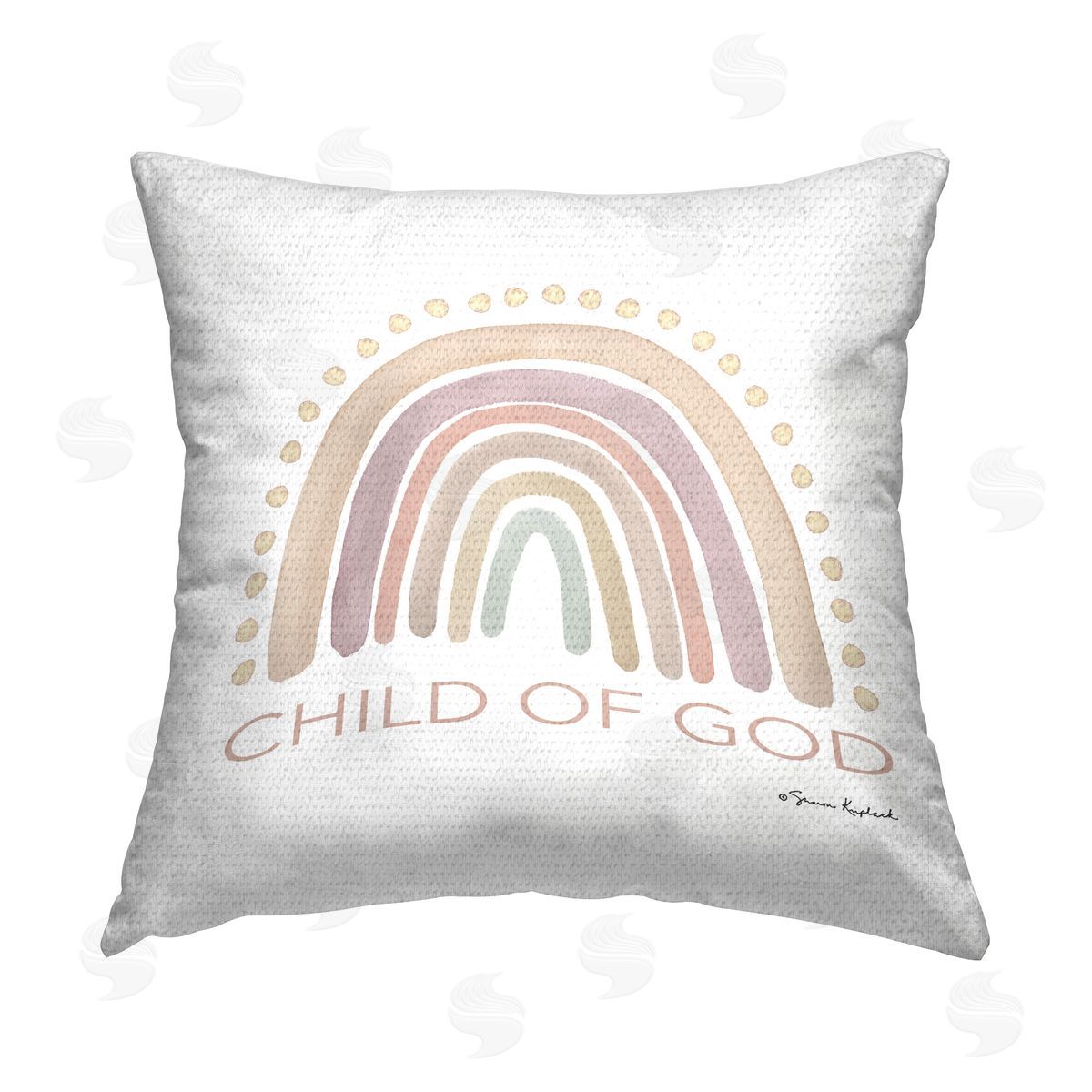 Sharon Kuplack Child Of God Rainbow Outdoor Quick-Dry Polyester Printed Throw Pillow