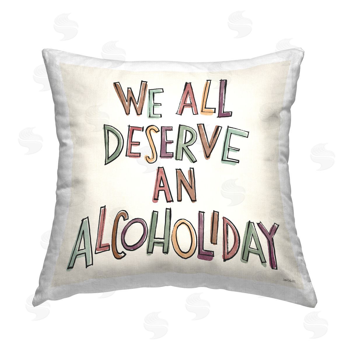 Anne Tavoletti Alcoholiday Funny Phrase Printed Plush Polyester Throw Pillow