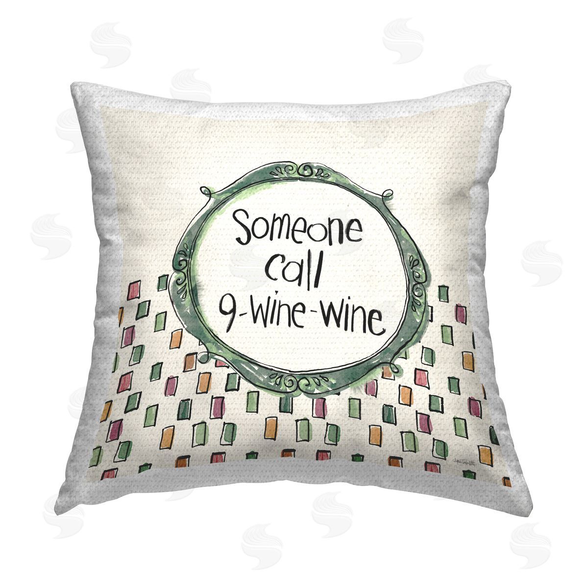 Anne Tavoletti Funny Wine Sentiment Outdoor Quick-Dry Polyester Printed Throw Pillow