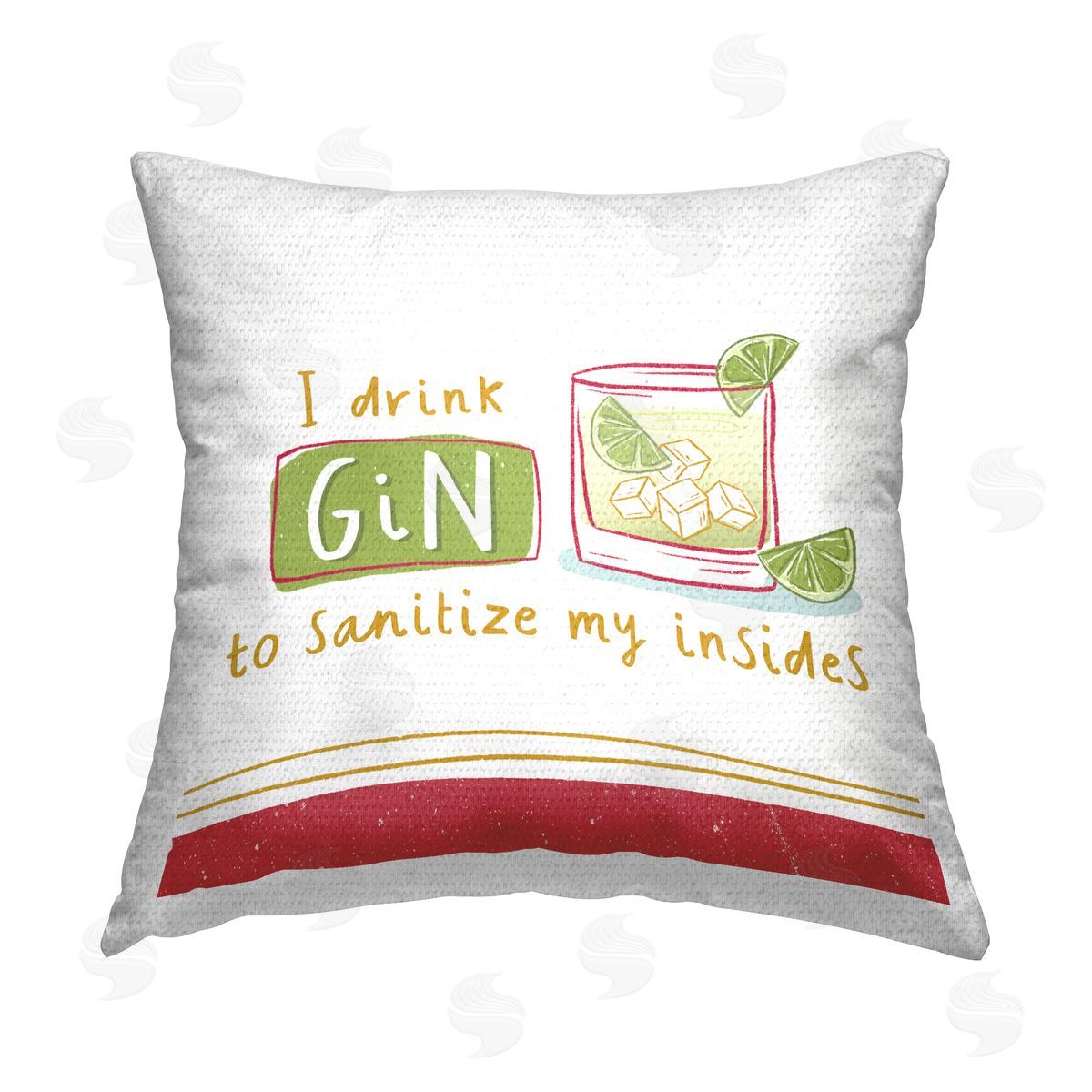 Courtney Morgenstern Funny Gin Phrase Outdoor Quick-Dry Polyester Printed Throw Pillow