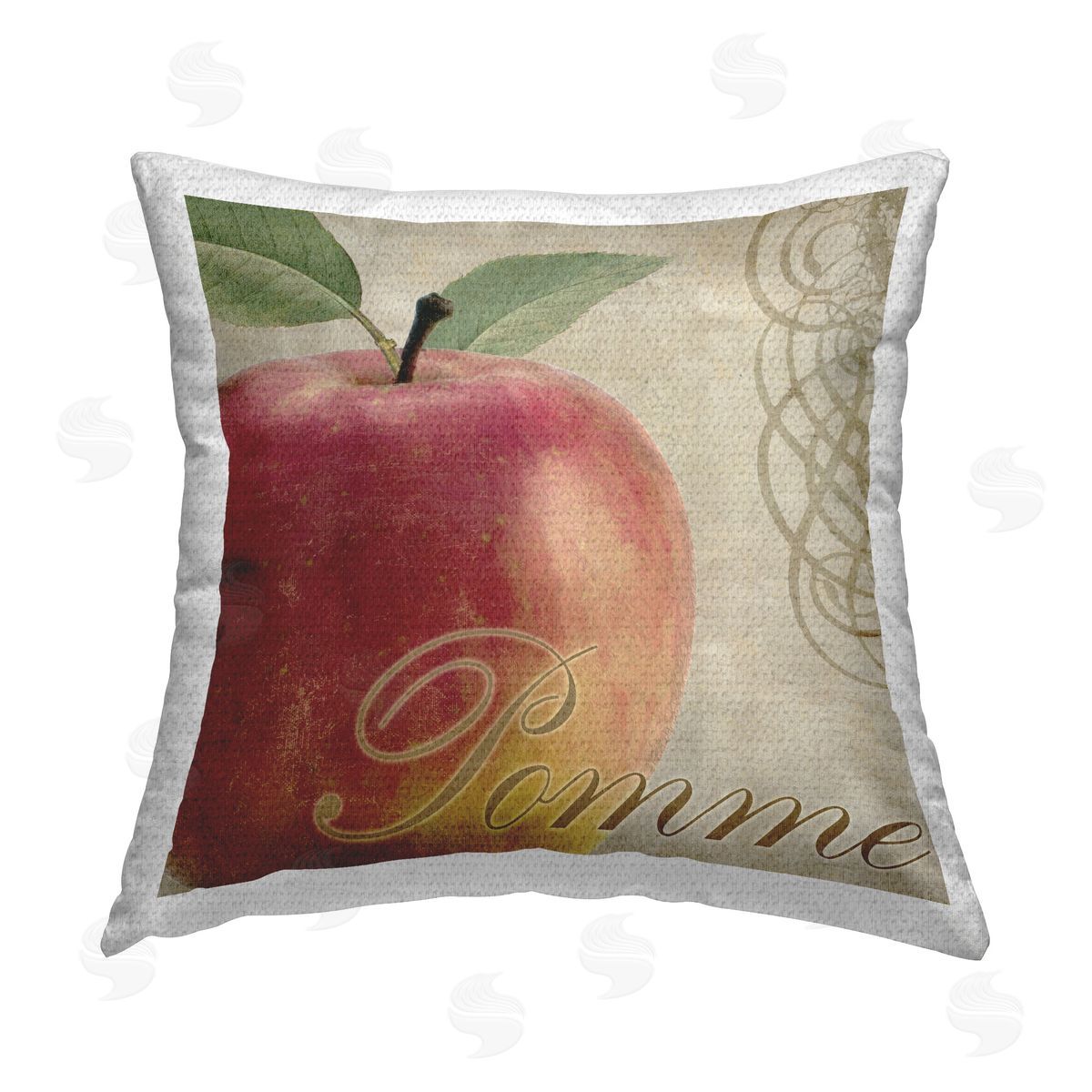 Sasha Vintage French Apple Outdoor Quick-Dry Polyester Printed Throw Pillow