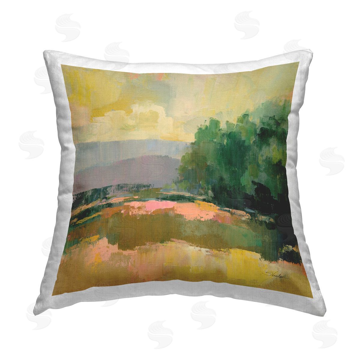 Silvia Vassileva Abstract Willow Tree Printed Plush Polyester Throw Pillow