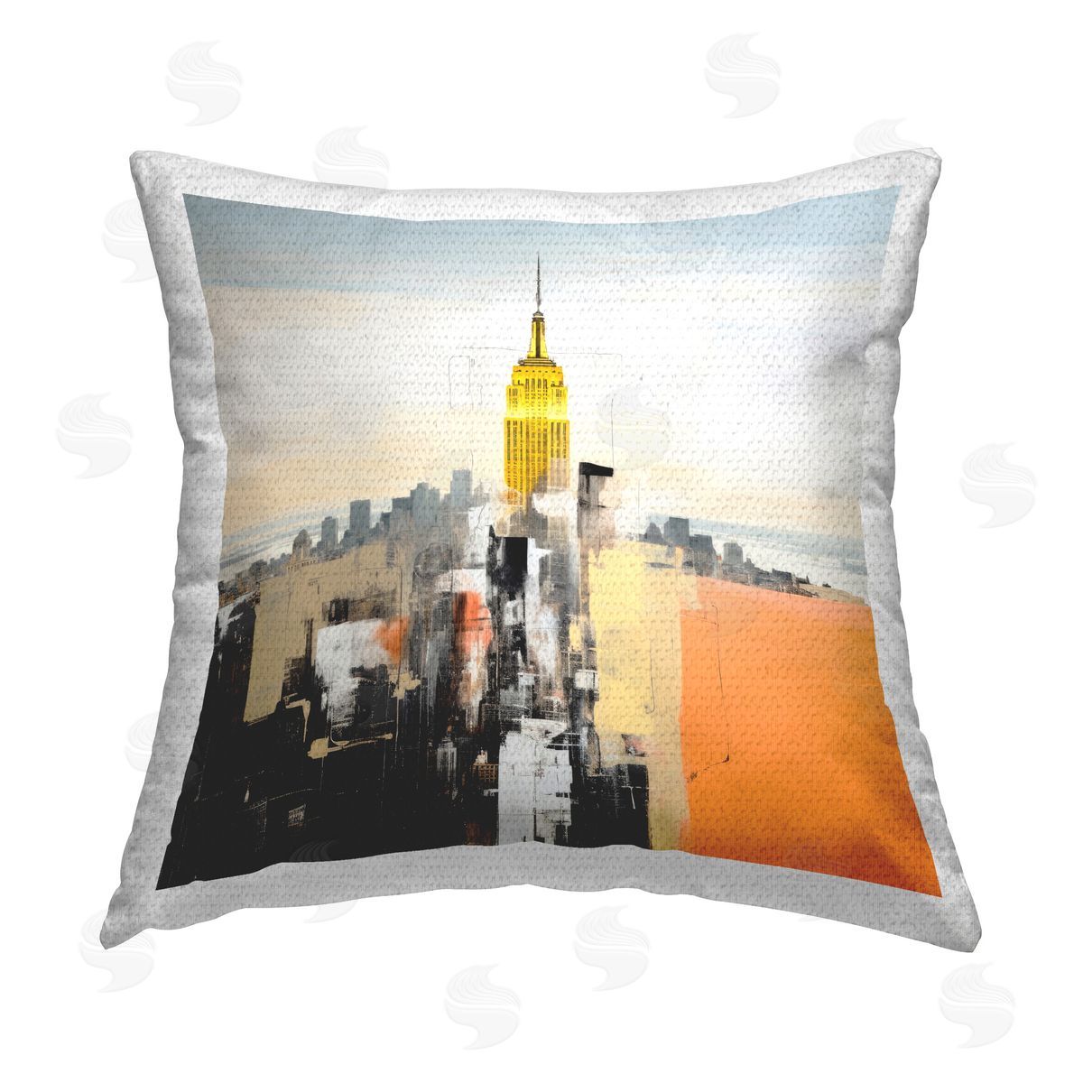Irena Orlov Abstract Cityscape Tower Outdoor Quick-Dry Polyester Printed Throw Pillow