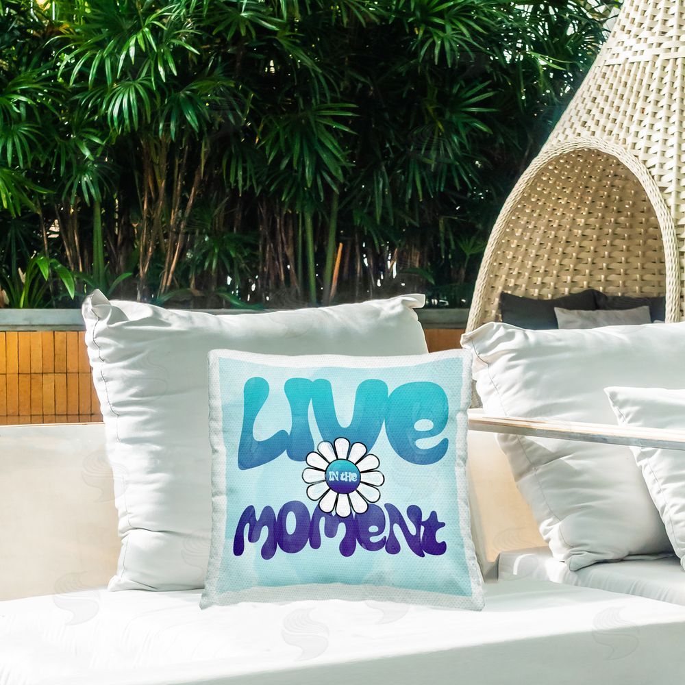 Katrina Craven Groovy Live In The Moment Outdoor Quick-Dry Polyester Printed Throw Pillow in Back Yard