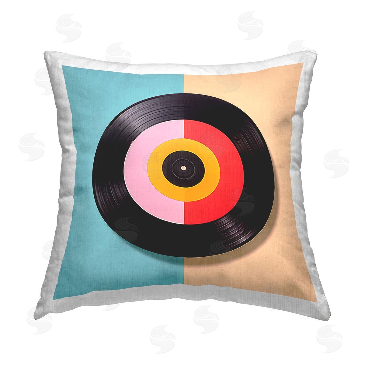 Irena Orlov Vinyl Music Vibes Printed Plush Polyester Throw Pillow