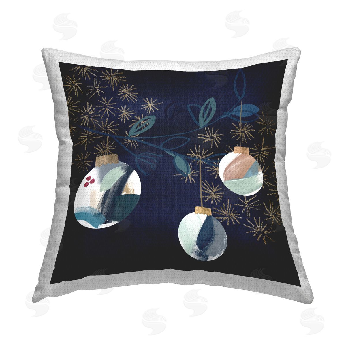Jennifer Paxton Parker Hanging Christmas Orbs Outdoor Quick-Dry Polyester Printed Throw Pillow