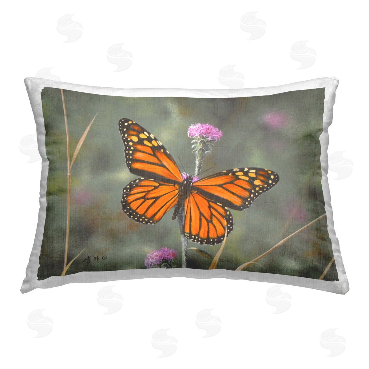 Mark Kelso Summer Visitor Butterfly Printed Plush Polyester Throw Pillow