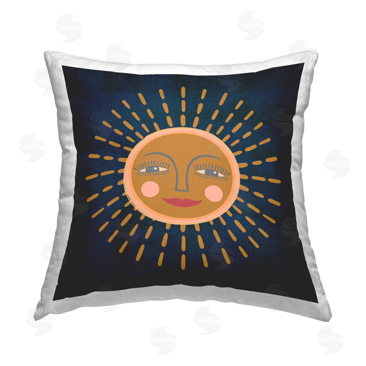 Carrie Cantwell Boho Smile Sun Printed Plush Polyester Throw Pillow