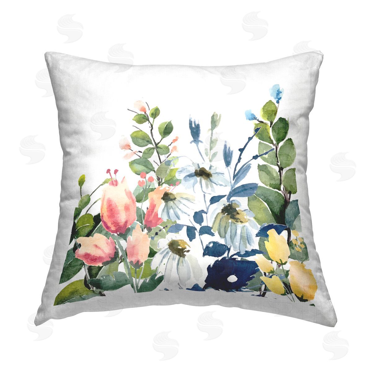Kim Allen Assorted Spring Blooms Printed Plush Polyester Throw Pillow