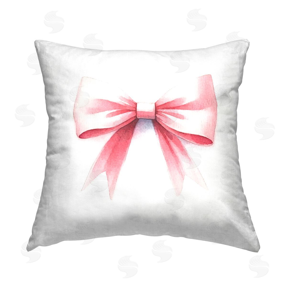 Amanda Greenwood Soft Fading Pink Bow Printed Plush Polyester Throw Pillow