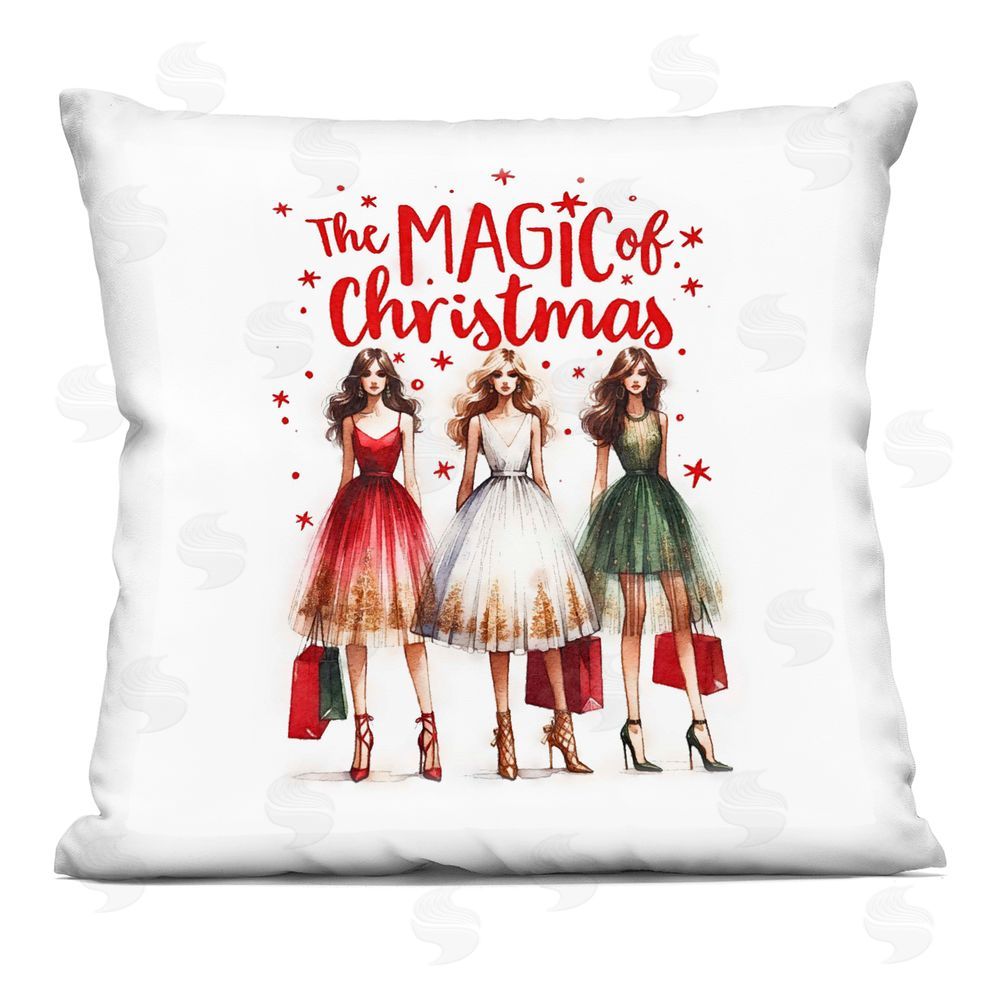Amanda Greenwood Glam Magic Of Christmas Printed Plush Polyester Throw Pillow