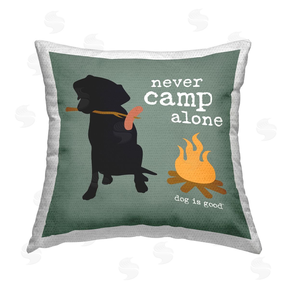 Dog Is Good Never Camp Alone Dog Outdoor Quick-Dry Polyester Printed Throw Pillow