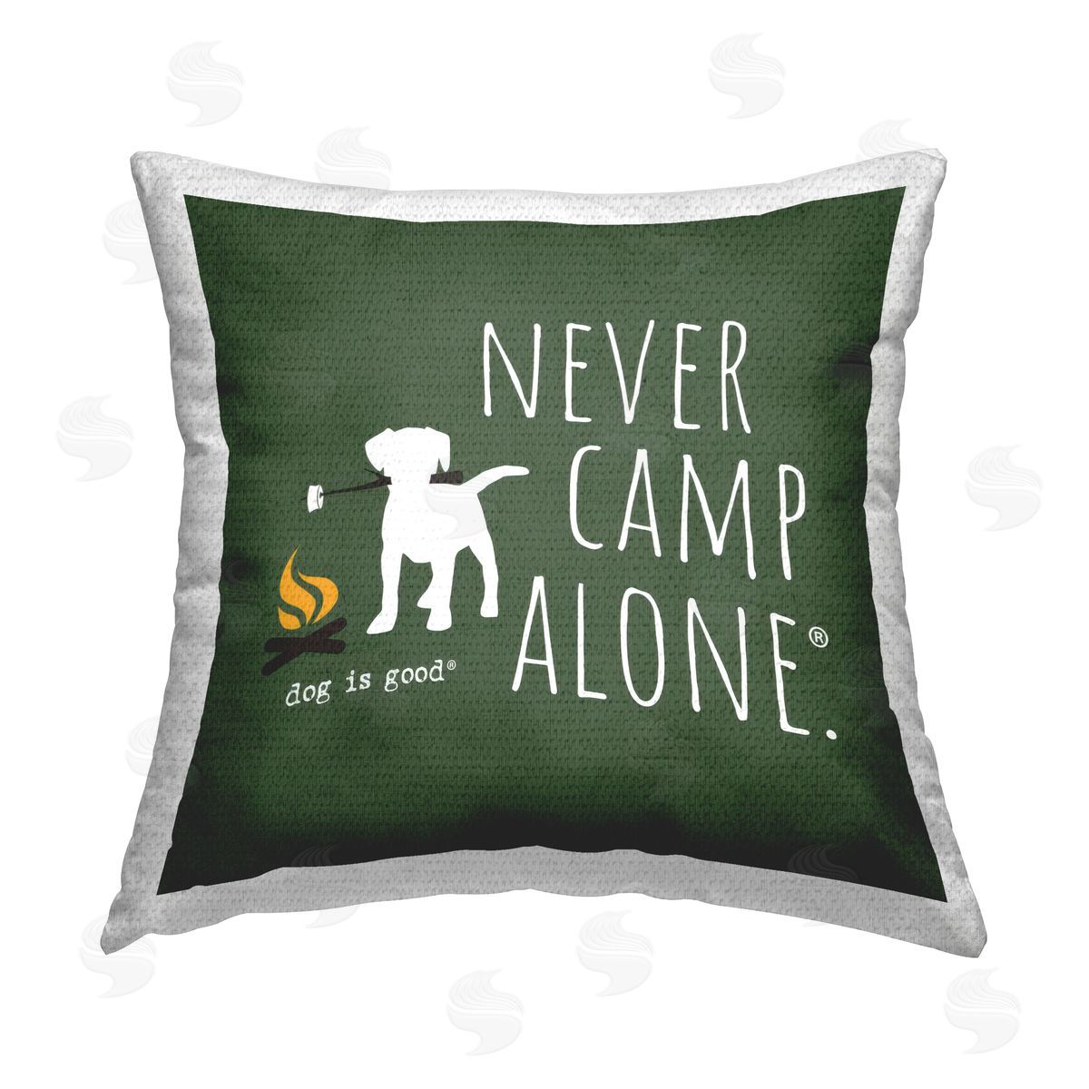 Dog Is Good Never Camp Alone Outdoor Quick-Dry Polyester Printed Throw Pillow