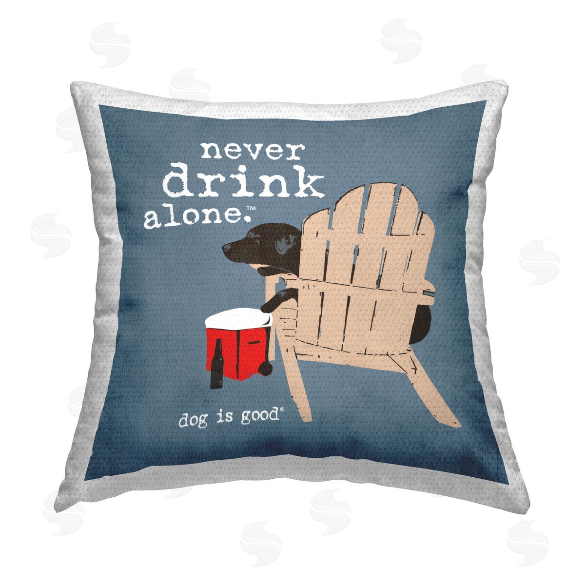 Dog Is Good Never Drink Alone Phrase Outdoor Quick-Dry Polyester Printed Throw Pillow