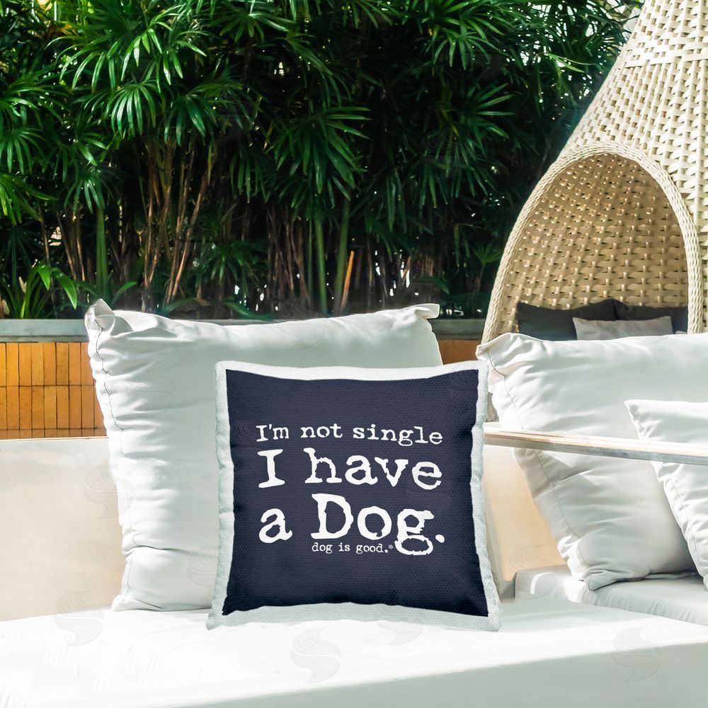 Dog Is Good Not Single Have a Dog Outdoor Quick-Dry Polyester Printed Throw Pillow in Back Yard