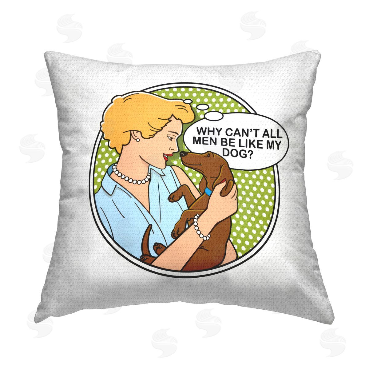 Dog Is Good Funny Men & Dogs Outdoor Quick-Dry Polyester Printed Throw Pillow