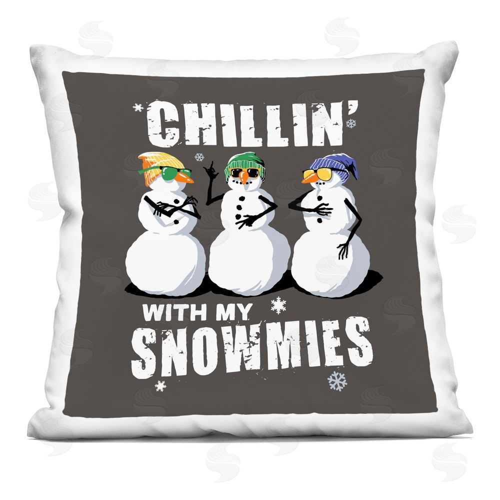 Jedco Brands Inc. Chillin' With Snowmies Snowmen Printed Plush Polyester Throw Pillow