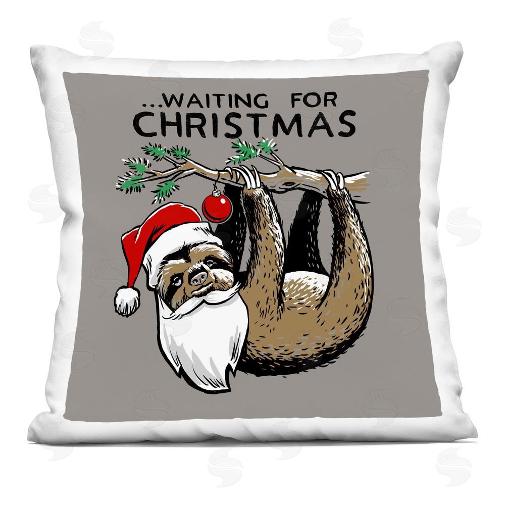 Jedco Brands Inc. Santa Christmas Sloth Printed Plush Polyester Throw Pillow