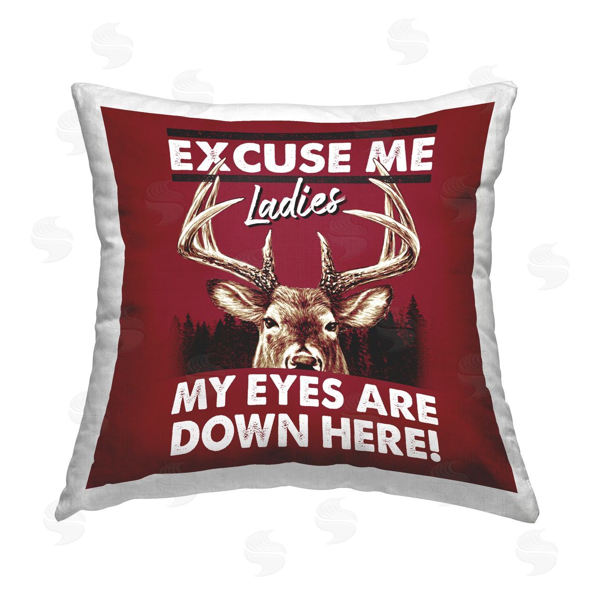Jedco Brands Inc. Eyes Are Down Here Printed Plush Polyester Throw Pillow