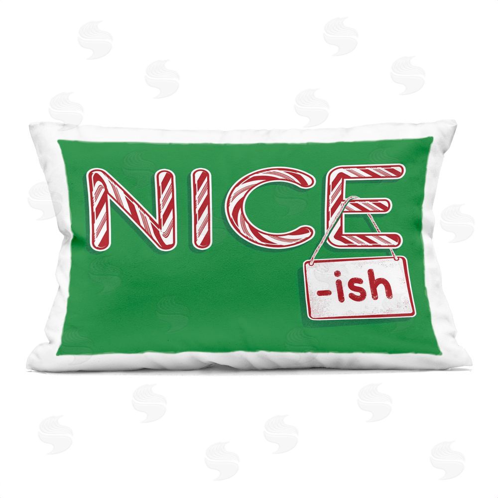 Jedco Brands Inc. Nice-Ish Holiday Humor Printed Plush Polyester Throw Pillow