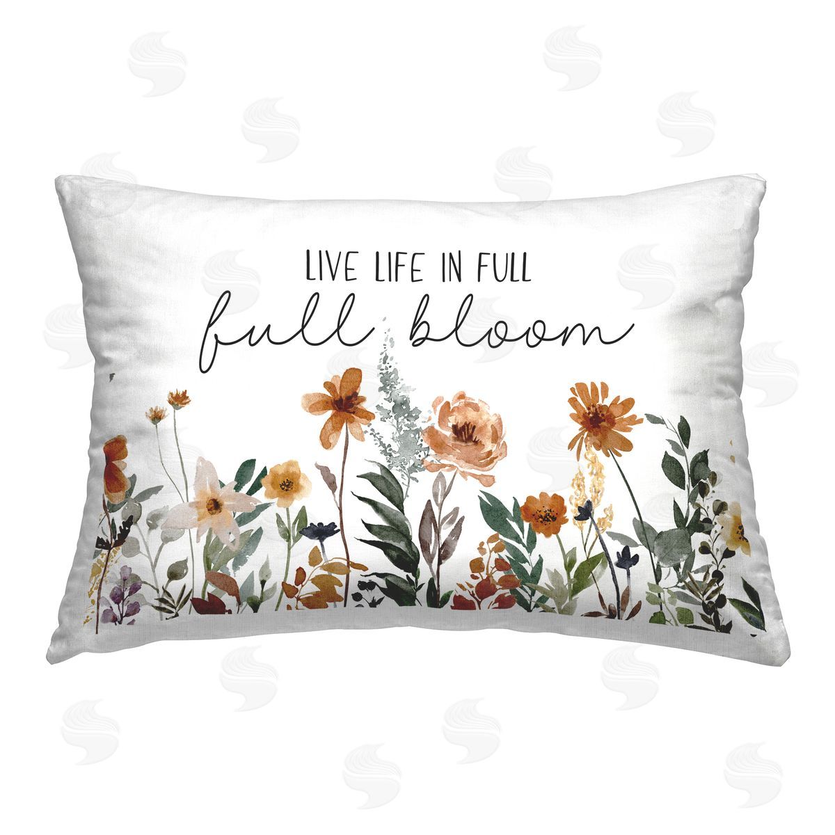 JJ Design House LLC Full Bloom Sentiment Printed Plush Polyester Throw Pillow