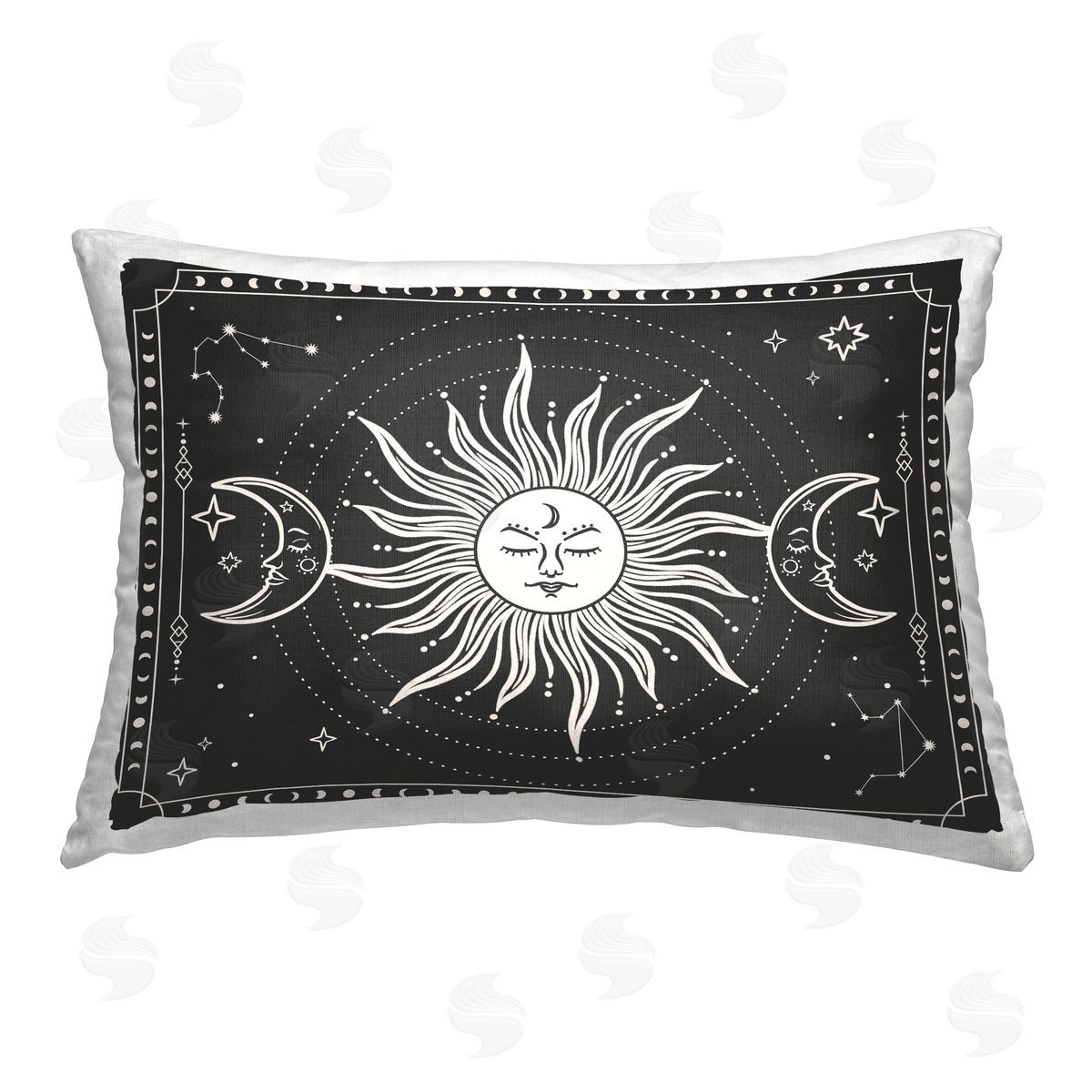 JJ Design House LLC Astrology Sun & Moon Pattern Printed Plush Polyester Throw Pillow