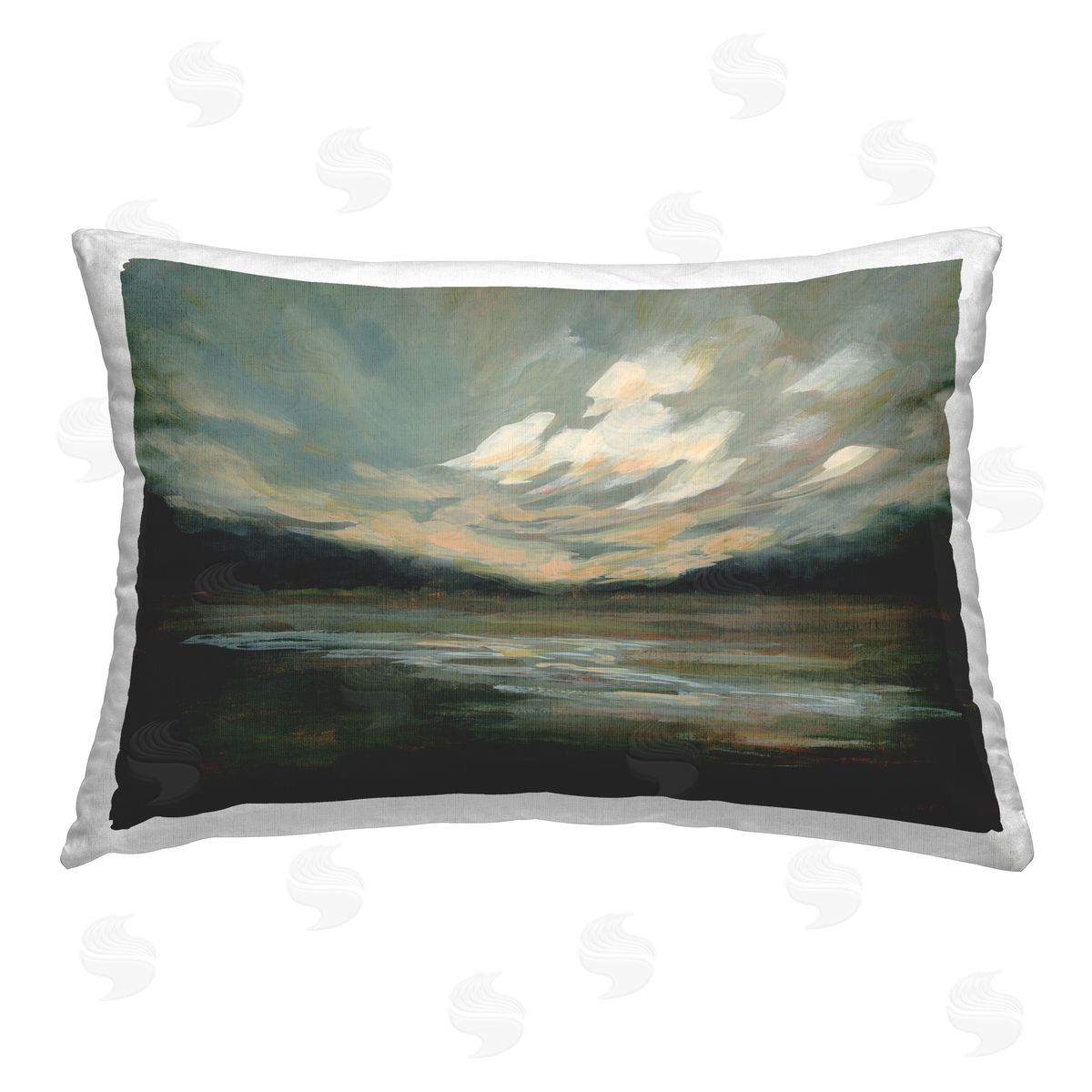 Haley Knighten Billowing Clouds Landscape Printed Plush Polyester Throw Pillow