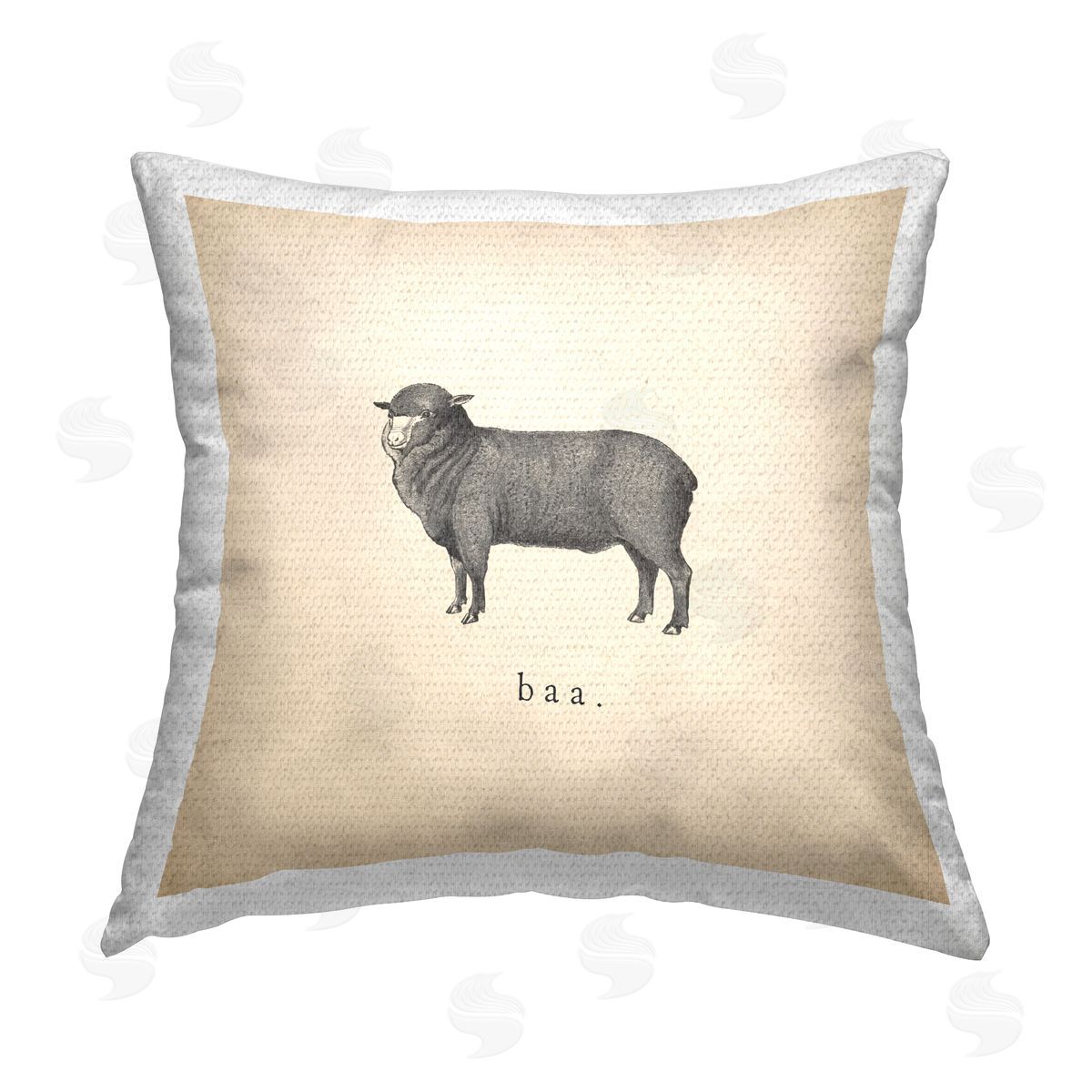 Wild Apple Portfolio Baa Farm Sheep Sounds Outdoor Quick-Dry Polyester Printed Throw Pillow