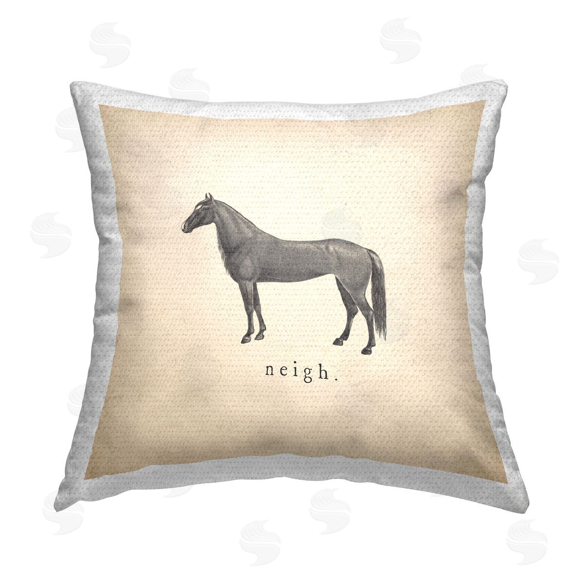 Wild Apple Portfolio Neigh Farm Horse Sounds Outdoor Quick-Dry Polyester Printed Throw Pillow