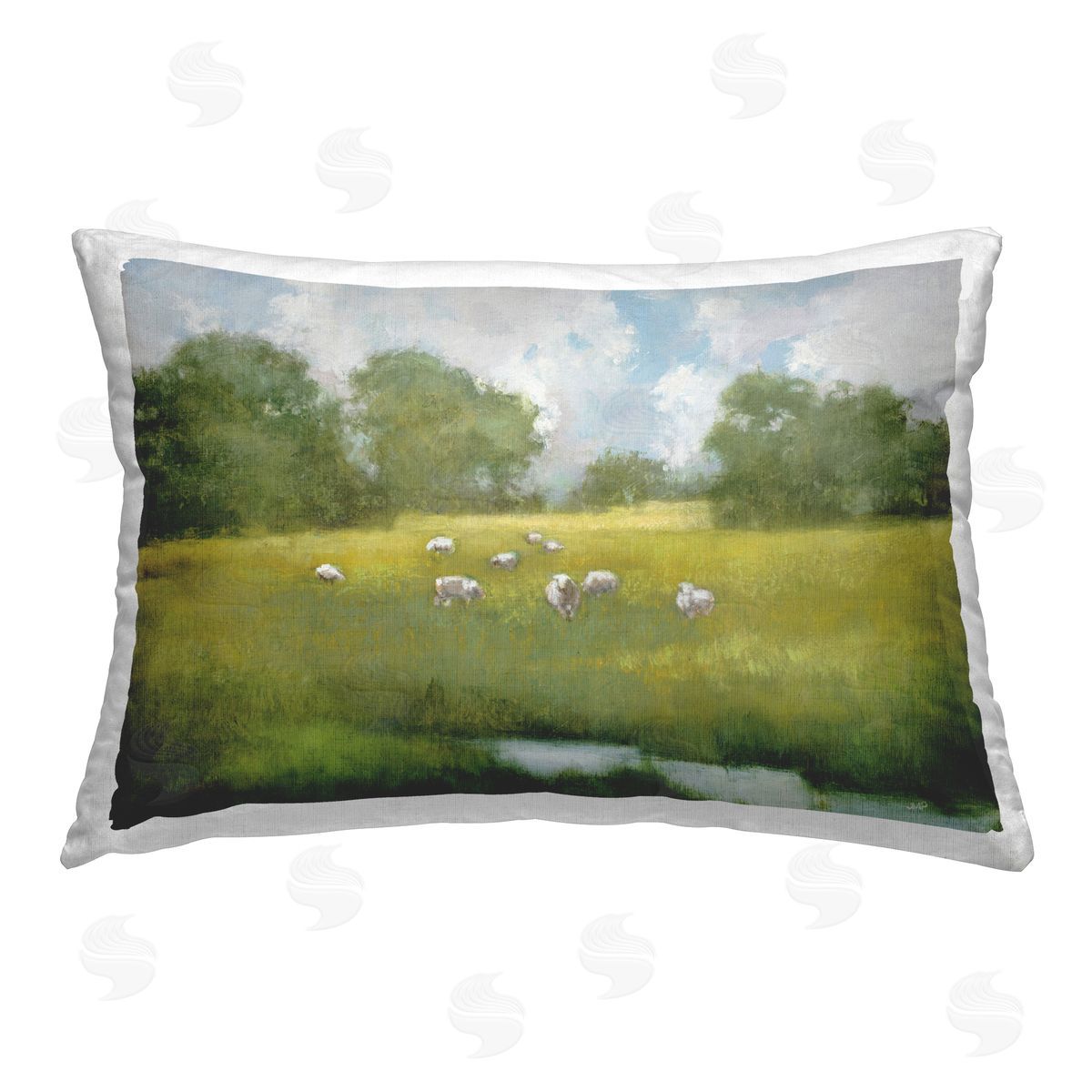 Julia Purinton Sun Grazing Sheep Printed Plush Polyester Throw Pillow