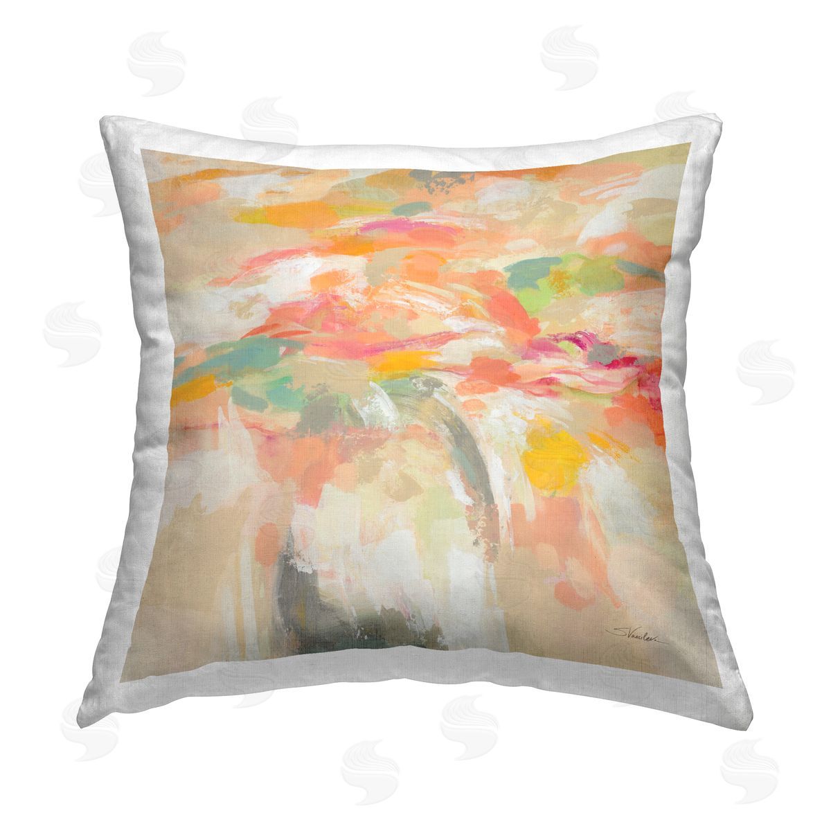 Silvia Vassileva Summer Solstice Abstraction Printed Plush Polyester Throw Pillow
