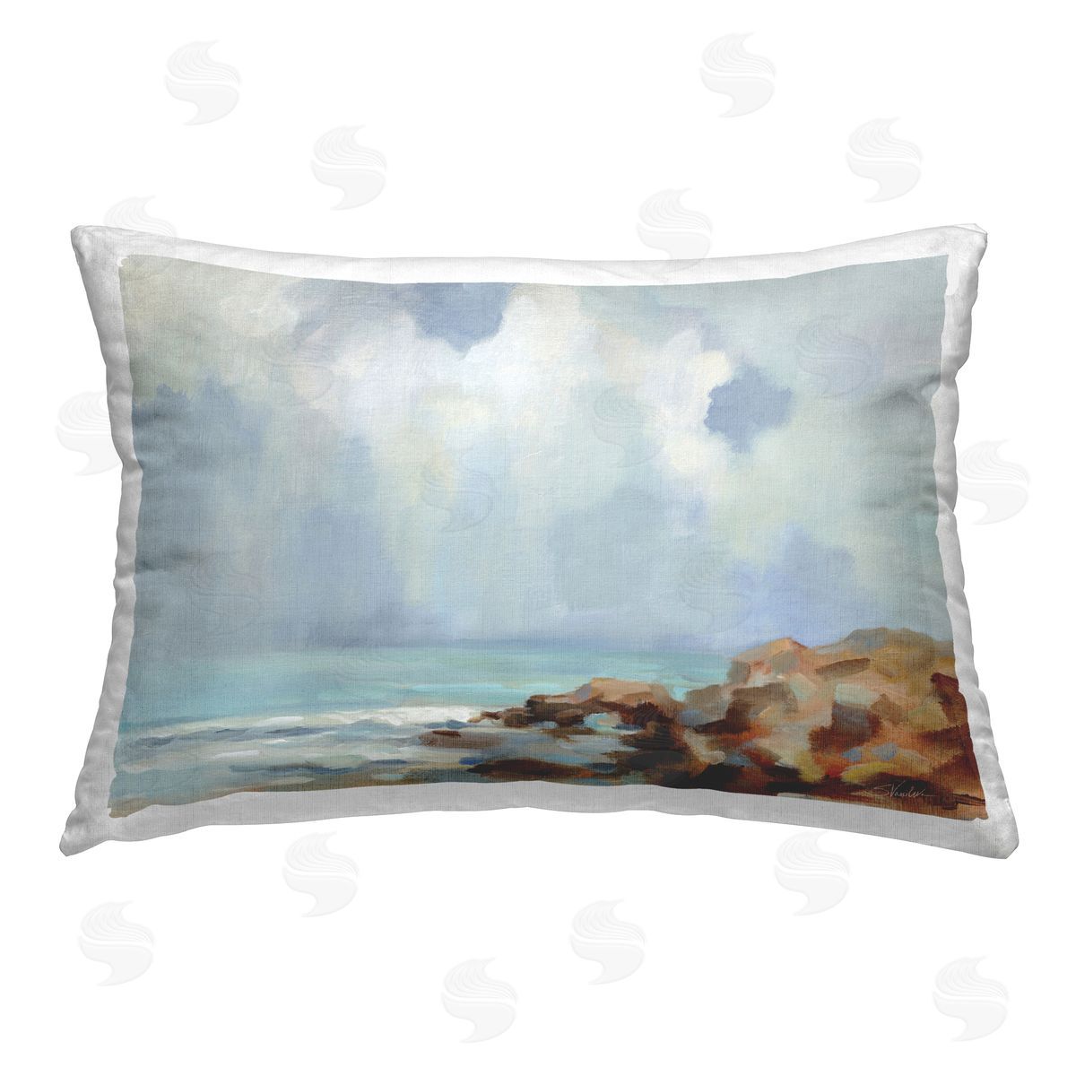 Silvia Vassileva Morning at Stone Beach Printed Plush Polyester Throw Pillow
