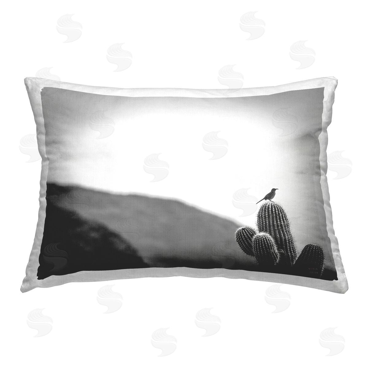 Nathan Larson On Guard Bird & Cactus Printed Plush Polyester Throw Pillow