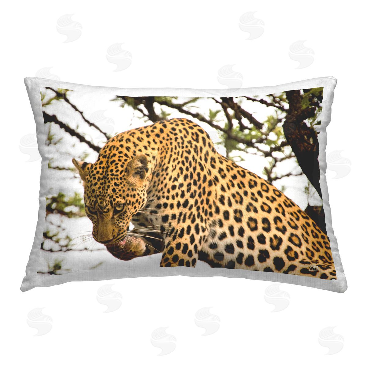 Max Blakesberg Studios Leopard After Lunch Printed Plush Polyester Throw Pillow