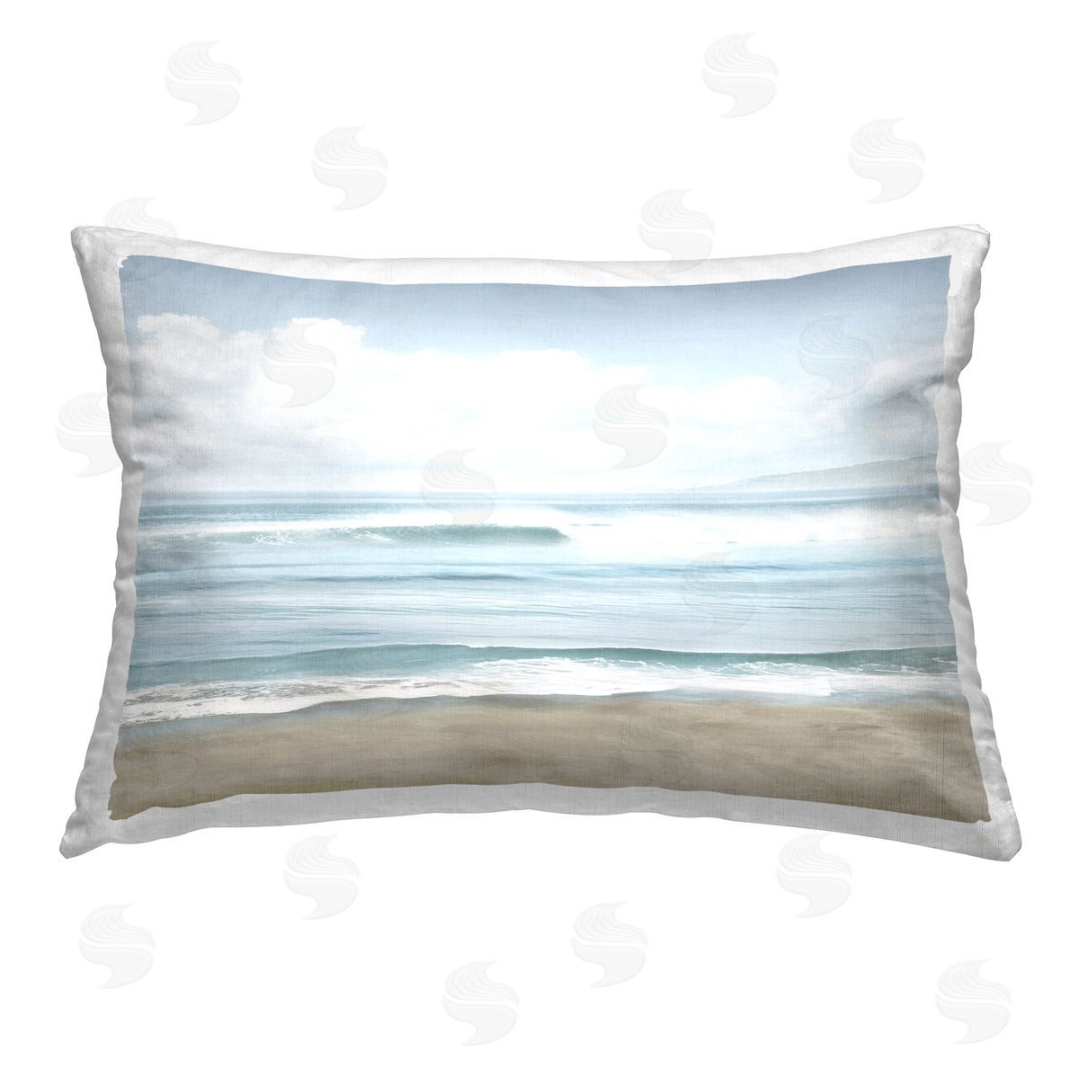 Mike Calascibetta Soothing Beach Waves Printed Plush Polyester Throw Pillow