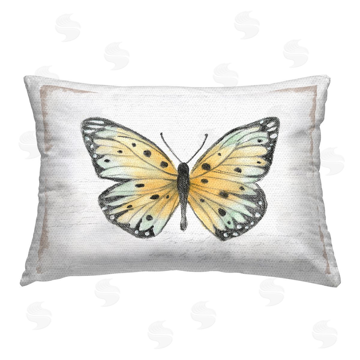 Beautiful Butterfly on White Outdoor Printed Pillow, Home Decor by Janet Tava