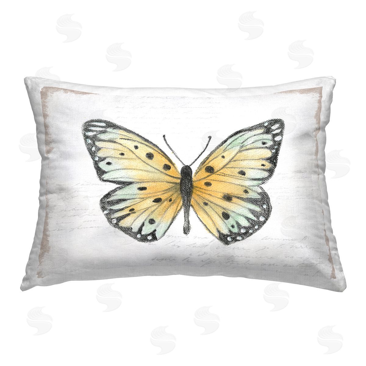 Beautiful Butterfly on White Decorative Printed Pillow, Home Decor by Janet Tava