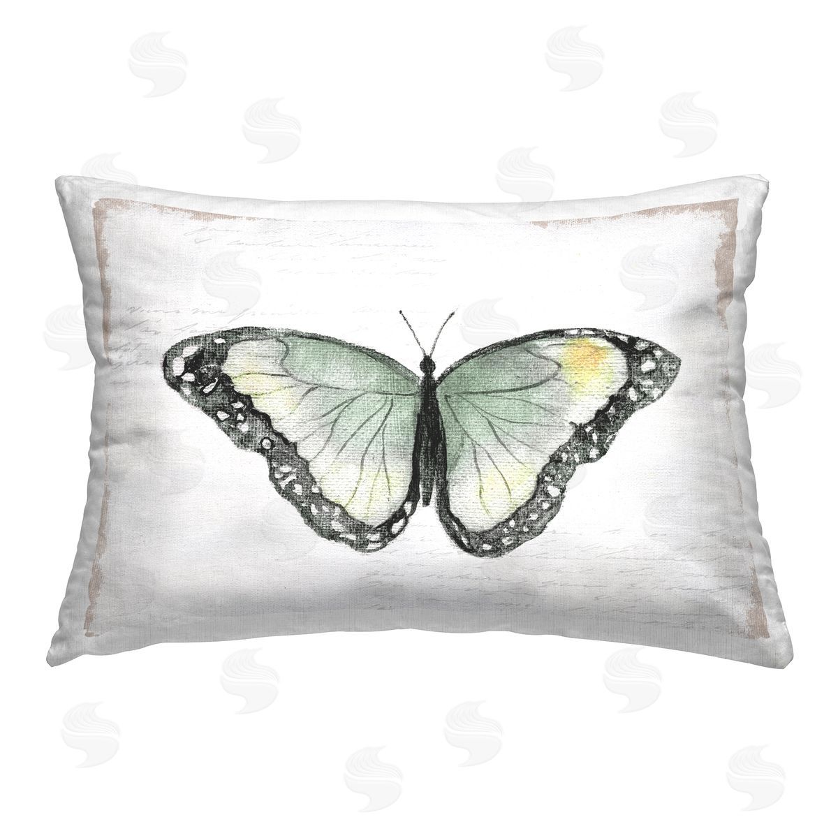 Janet Tava Simple Butterfly Visage Printed Plush Polyester Throw Pillow