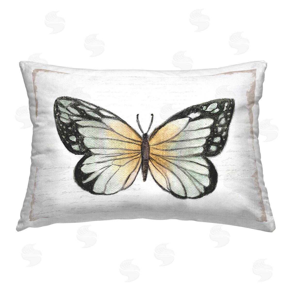 Janet Tava Monarch Butterfly Visage Printed Plush Polyester Throw Pillow