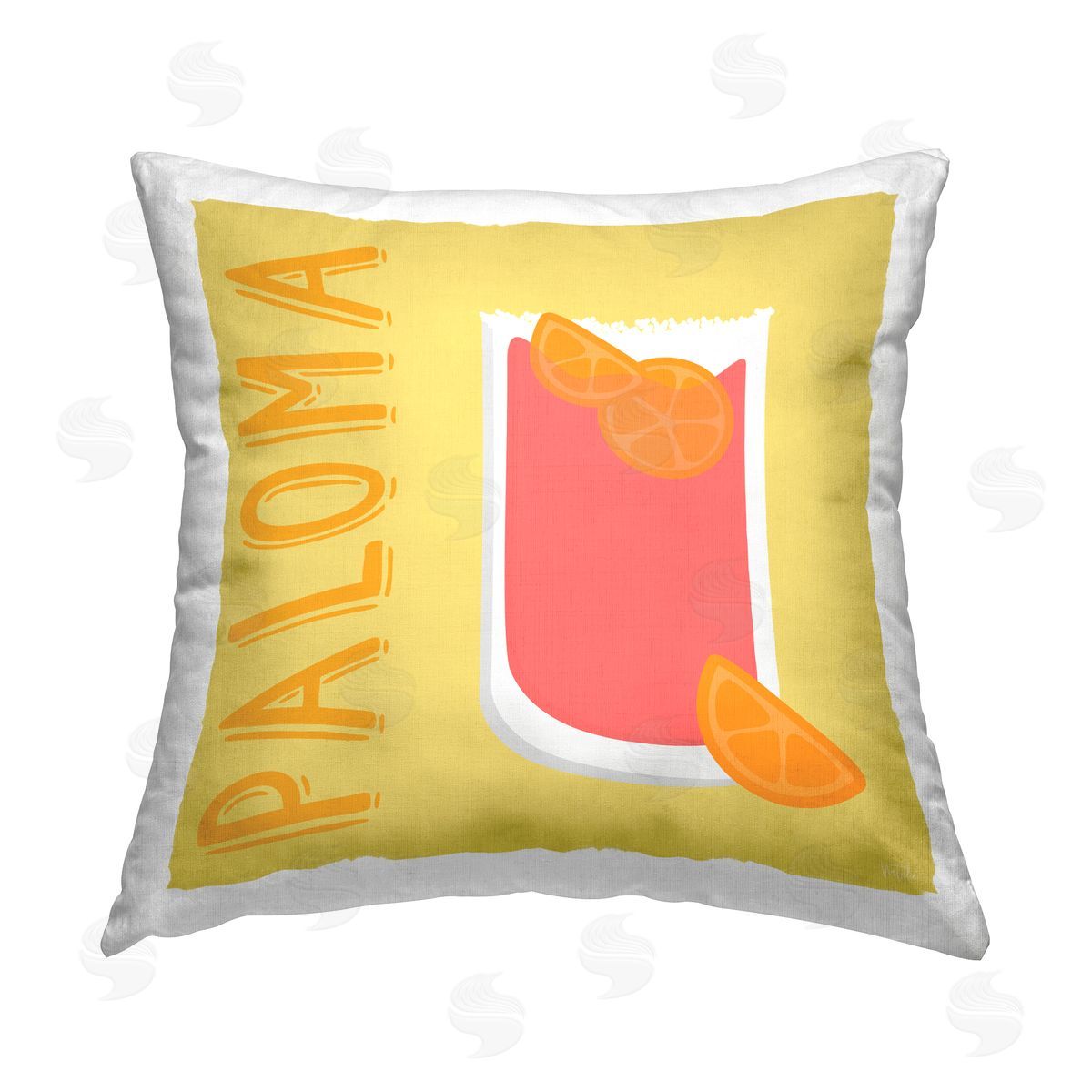 Natalie Carpentieri Paloma Cocktail Drink Printed Plush Polyester Throw Pillow