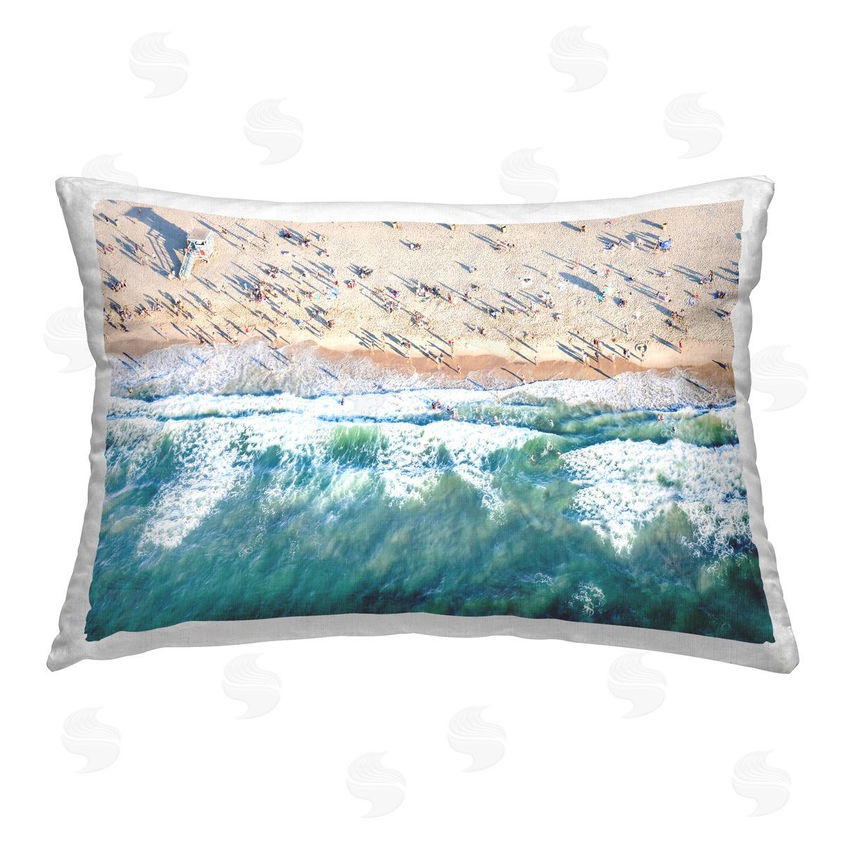 Sisi and Seb Aerial Tide Beach Foam Printed Plush Polyester Throw Pillow
