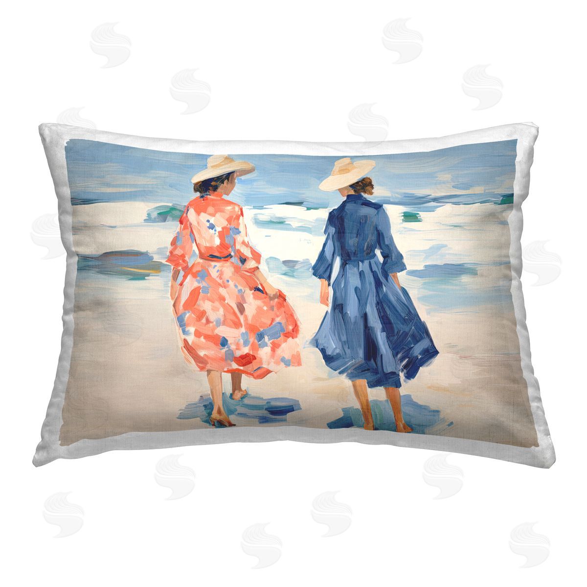 Sisi and Seb Classy Beach Ladies Printed Plush Polyester Throw Pillow