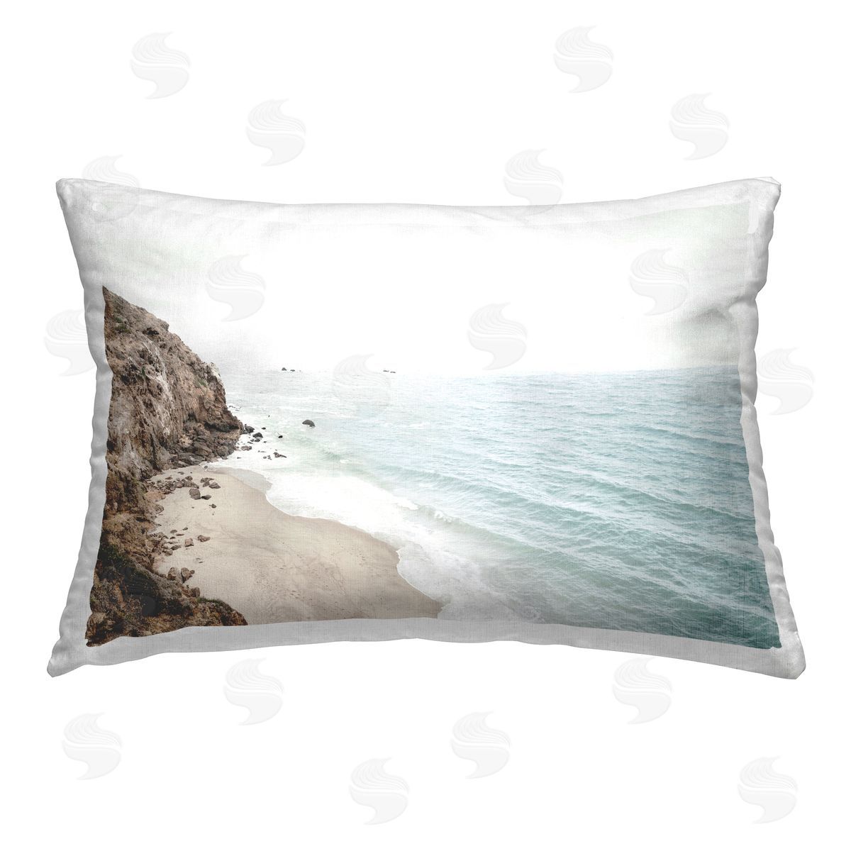 Sisi and Seb California Coast Cliffs Printed Plush Polyester Throw Pillow