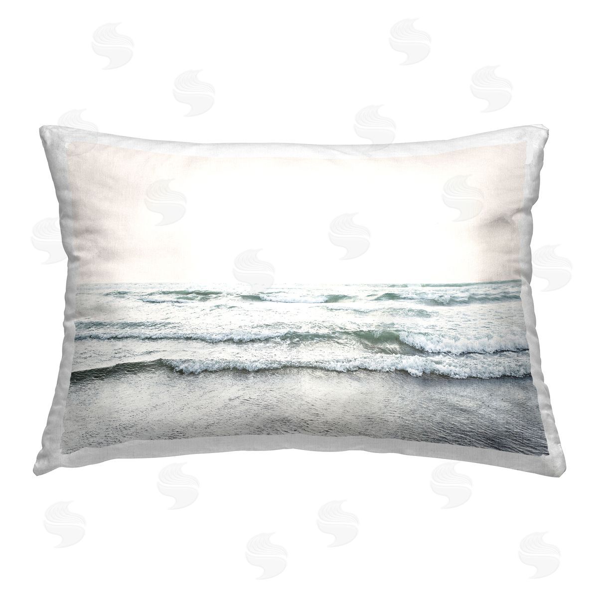 Sisi and Seb Rolling Tide Waves Printed Plush Polyester Throw Pillow