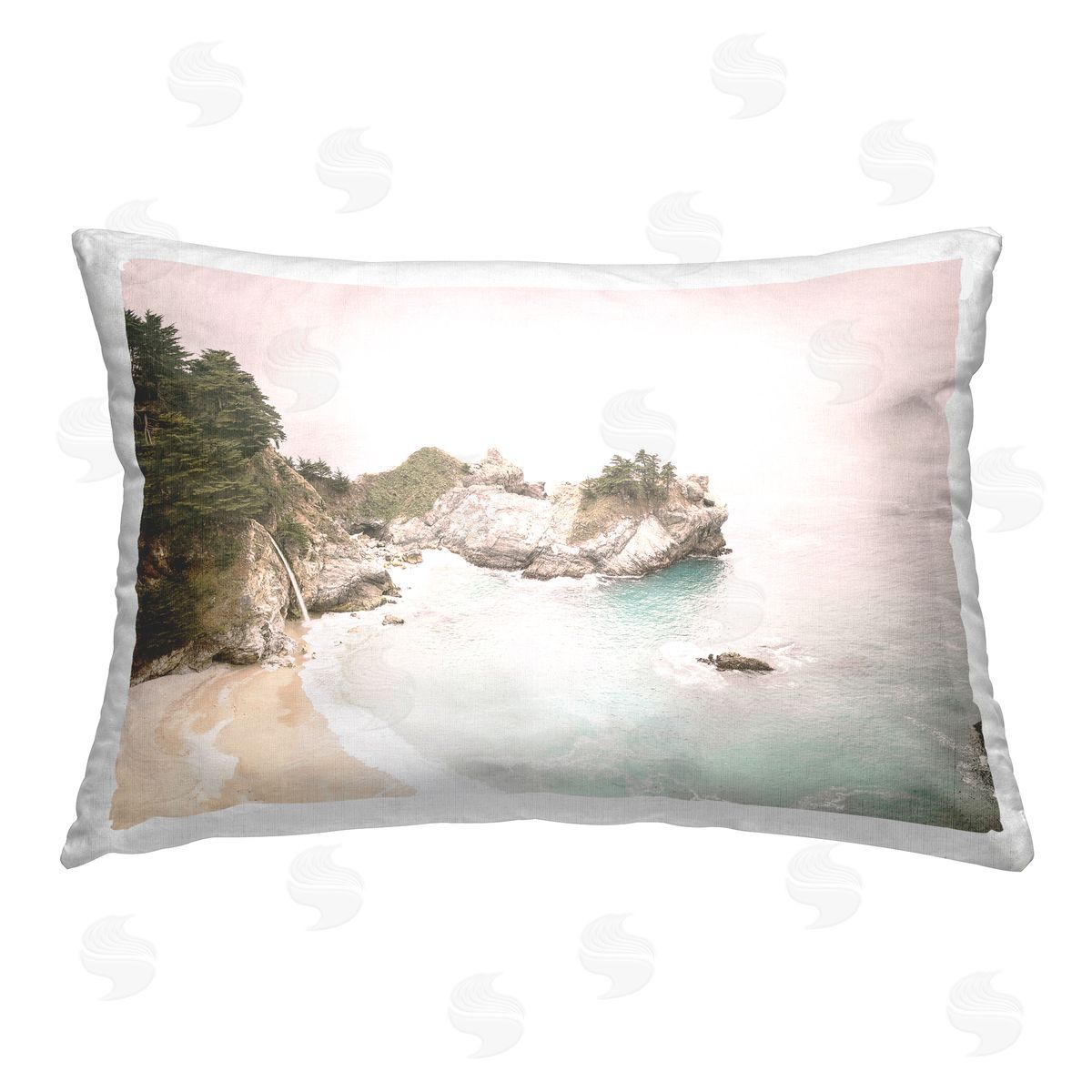 Sisi and Seb McWays Falls Seascape Printed Plush Polyester Throw Pillow