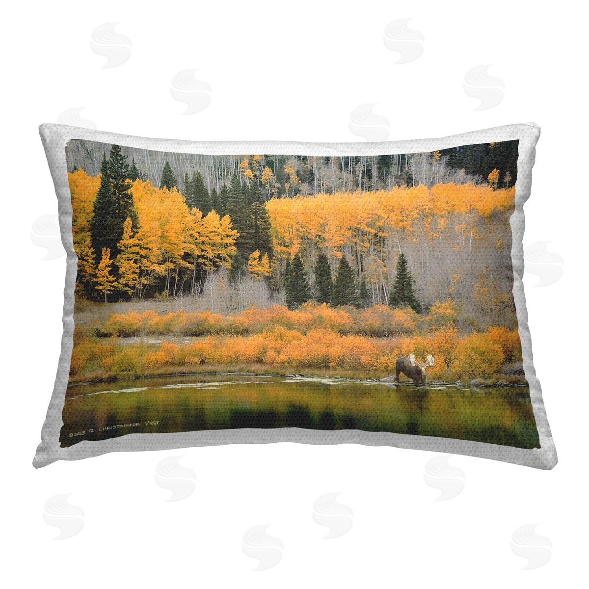 Chris Vest Moose at Priest Lake Outdoor Quick-Dry Polyester Printed Throw Pillow
