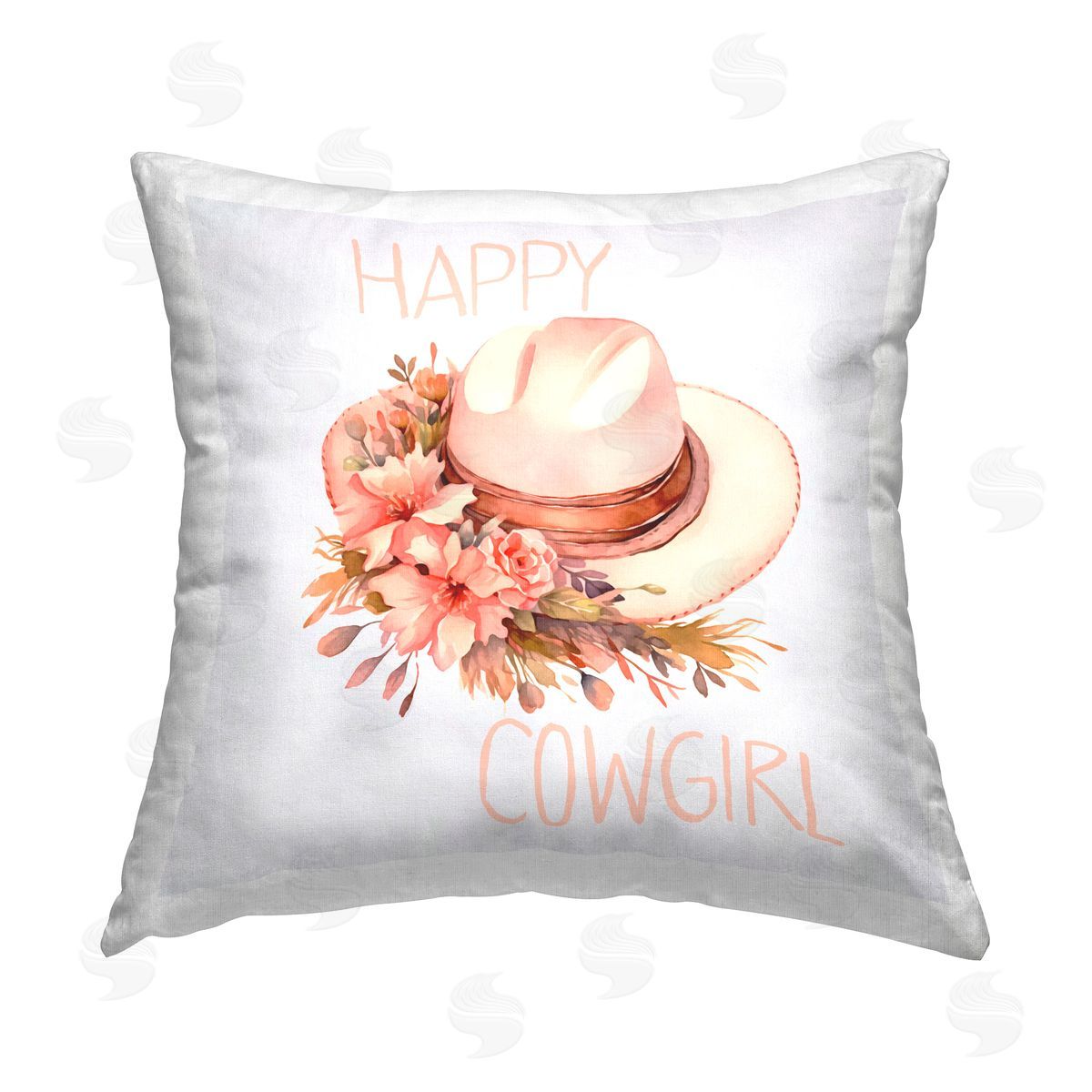 Andrea Haase Pink Cowgirl Boots Howdy Printed Plush Polyester Throw Pillow